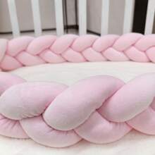 1pc Baby Bed Surround Hand Woven Strip Knotting Four Strand Fried Dough Twists Braid Anti-Collision Soft Bag Baby Bed Surround