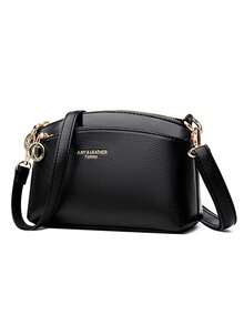 Dedoo 复古荔枝压纹斜挎包，复古PU皮革单肩包，女士多功能手提包/钱包 - 黑色 - 查看 5