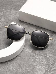 Polarized Sunglasses For Women, Vintage Geometric Frame, Metal Fashion Eyewear, Classic Design For Outdoor Sports, Cycling, Traveling, Beach, Driving, Fishing, UV Protection, Summer Fashionable Shade Elegant Outfit Family Outings Travel Vacation Holiday For Summer Beach Vacation,Outdoor,Travel - 金色 - 查看 3