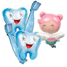 5pcs/Set Toothbrush & Tooth Balloon Set, Includes Foil Balloon, Tooth & Toothbrush Foil Balloons, Suitable For Birthday, Shower, Christening Decorations - Multicolor - View 11