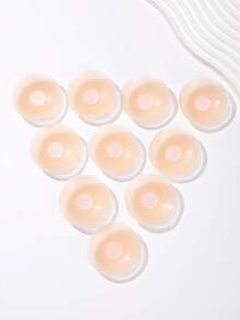 10pcs/Pack Silicone Invisible Nipple Cover Boob Pads, Waterproof, Ultra Thin, Anti-Chafing - Apricot - View 8
