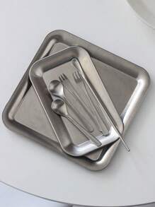 1pc/2pcs Home Simple Stainless Steel Serving Tray