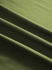 Damen Rundhals Lässig Regelmäßig Kurzarm Armeegrün Herz T-Shirt - Armeegrün - Übersicht 5