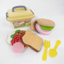 毛毡汉堡玩具套装、三明治、热狗、儿童厨房角色扮演玩具、幼儿园毛毡益智玩具 - 查看 12