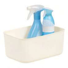 Small Plastic Storage Organizer Basket, White - 1 - View 4