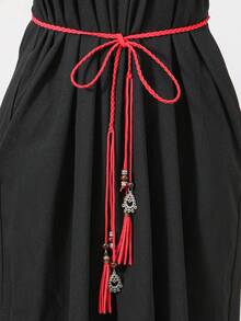 1 chiếc thắt lưng tua rua màu trơn cho nữ, dây thắt lưng trang trí tháp thời trang cho váy mùa thu, mùa đông, Halloween - thắt lưng - Xem 6