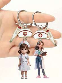 Nurse Doctor Keychain, Nurse Pattern Pendant, Bag Ornament, Acrylic Flat Keychain, Creative Accessory Accessories, Pendant Accessories That Can Be Hung On Backpacks, Phone Cases, Keychains, Car Decoration Pendant, Suitable For Both Boys And Girls, Suitable For Nurses, Doctors, Medical Workers, Gifts, Nurse's Day Gifts, The Best Gift For Medical Staff