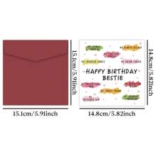 1pc Bestie Birthday Card, Funny Birthday Card For Best Friend, Happy Birthday Card For Soul Sister, Thoughtful BFF Friendship, Special Gift For Bestie - Includes Envelope