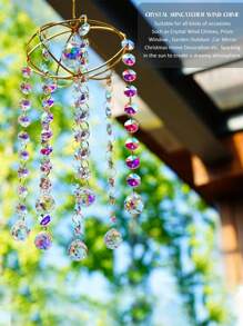 1pc Handmade Crystal Sun Catcher, Reflects Sunlight And Rainbows, Hanging Wind Chime Style Sun Catcher, Suitable For Windows, Indoor Home Decor, Outdoor Garden Decoration, Gifting For Valentine's Day, Thanksgiving, Christmas, Parties