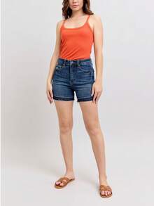 High Waist Tummy Control Destroy Release Hem Shorts