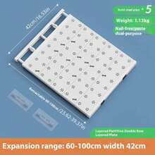 1pc Wardrobe Shelf Divider Rack, Closet Storage Organizer, Adjustable Separator Layer Rack