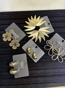 Conjunto * 5 pares de brincos modernos, adequados para uso casual, trabalho, festas noturnas e férias.