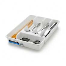 (12 Pack) Fashionable And Beautiful  D 5-Compartment Kitchen Drawer Organizer, White 9" W X 13.5"