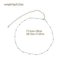 1pc New Simple & Fashionable Beaded Waist Chain - Silver - View 2