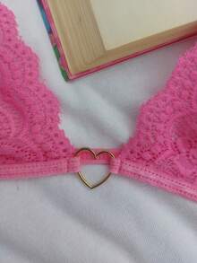 Lenceria linda para mujer, lenceria tierna para mujer, lenceria sexy de encaje para mujer, lenceria de corazones - Rosa - Ver 3