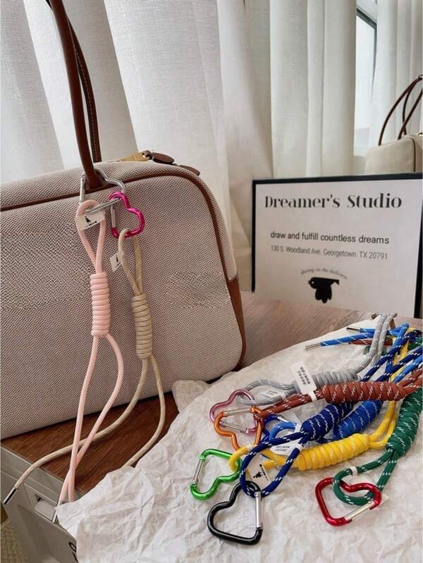 1 Peça "Chaveiro de Cordão Trançado Colorido para Artesanato DIY, Alças de Telefone, Encantos de Bolsa" Charm de Telefone Boho de Verão