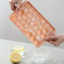 1pc 33-Grid Plastic Refrigerator Ice Cube/Candy/Jelly/Pudding Mold With Lid, Random Color