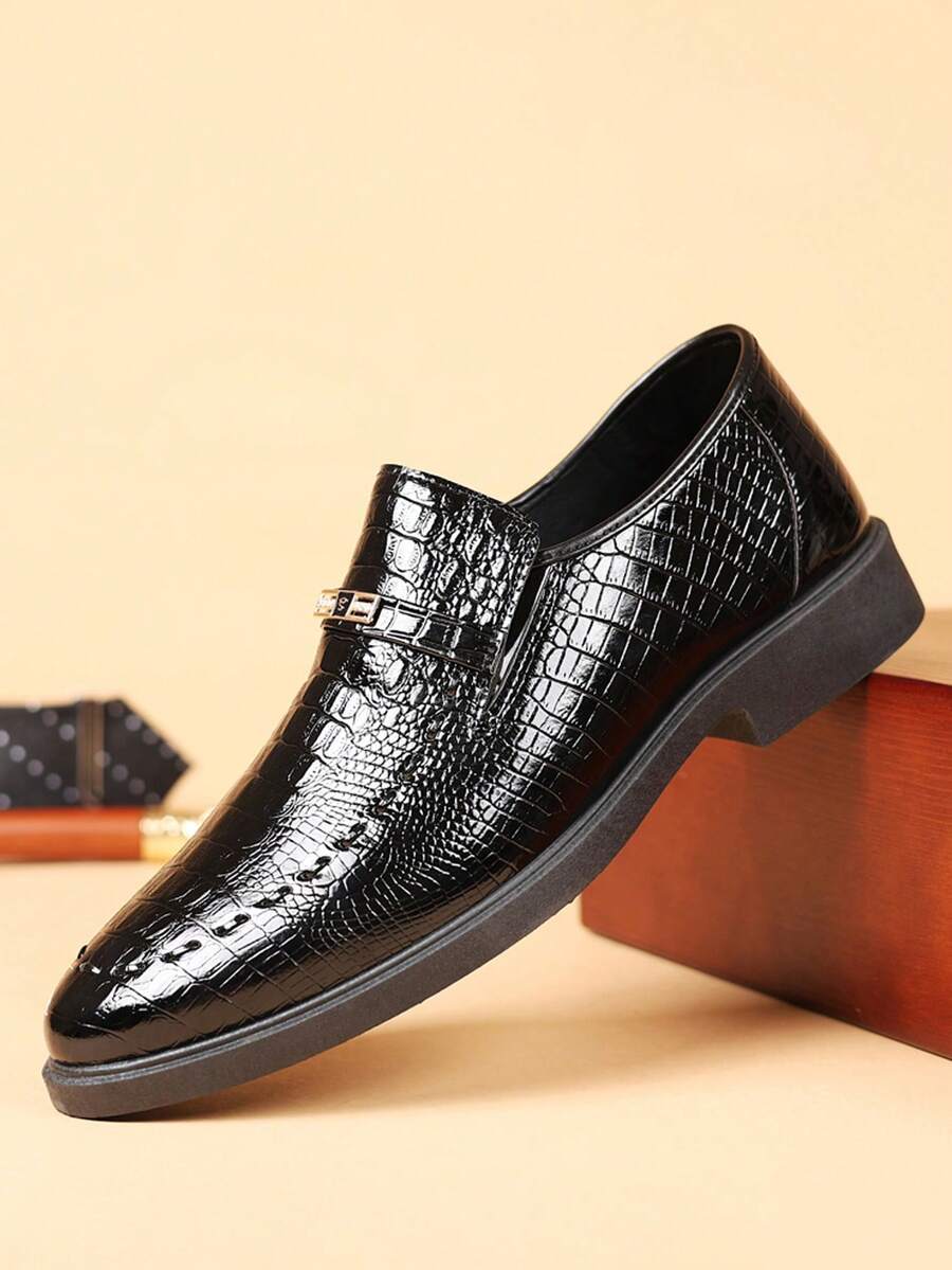 男士夏季乐福鞋休闲商务皮鞋 - 黑色 - 查看 1