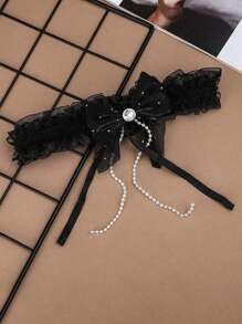 1pc Multi-Color New Bride Sexy Lace Leg Garter, Adjustable Lace Trim High-End Bridal Wedding Decoration Accessory