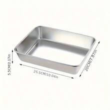 2 件/1 件不锈钢矩形烤盘，方形，不粘，耐用，适用于提拉米苏、千层面和甜点