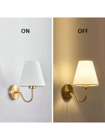 Pieces Set Of Gold/Black Wand Lamps, Moderne Lamp Retro Device, Fabric Lampshade, Bedside Lamp, Bedroom, Living Room, Corridor Entrance (Excluding Verlichting Source) view 5