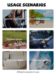 SHENG CHUN Extra Large Size, Multi-Size Options, Blue, Navy, Pink, Light Gray, Watercolor Stripe, Super Soft Microfiber, Printed, Absorbent, Essential For Bathroom, Ideal For Vacation, Beach, Swimming Pool, Gym, Multipurpose Beach Towel - Blue - View 4