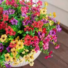 Artificial Flower (12/24pcs/Set), UV Resistant Colorful Fake Flower, Decorative Bouquet For Home Decor Garden Party Wedding Decor - Nhiều màu - Xem 4
