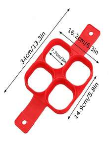 1PC Pancake Molds Silicone Baking Mould Egg Maker Pancake Egg Ring Nonstick Silicone Round Egg Rings (Red 7/4 Holes) - Multicolor - View 15