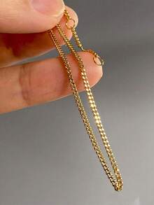 1pc 925 Sterling Silver Personalized Design Chain Bracelet, Suitable For Daily Wear - Yellow Gold - View 3