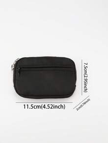 1 pieza Monedero compacto y multifuncional minimalista, monedero pequeño y estuche para llaves, Tamaño: 11.5cm*7.5cm*2cm - Negro - Ver 4