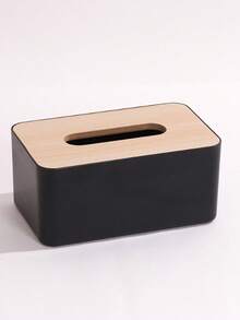 1 Piece Bamboo And Wood Design Tissue Box Cover, Rectangle Shape, Multi-Color Options, Household Items, Tabletop, Home Decor, Home Organization & Storage, Room Decor, Kitchen Accessories, Kitchen Tools, Kitchen Organizer, Travel, Holiday, Tissue Box Holder - Multicolor - View 8