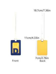 2pcsA, B,C,D, Letter Hanging Rope Card Sleeve, Creative And Simple Fashion, Campus Card, Meal Card, Protective Cover, Multiple Letter Card Sleeves To Choose From - Multicolor - View 8