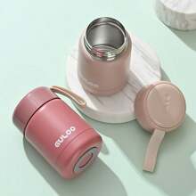 1PC Minimalist Mini Warm Color 350ML Insulated Cup, Women's Portable Stainless Steel Insulated Cup, Gift Cup, Cute Student Water Cup, Portable And Long-Lasting Insulated Water Cup, Coffee Cup [Logo Casual/Color Difference Small] Back To School