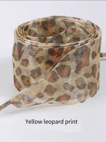 1 Pair/2pcs 1in/1.6in Wide 47.2in Long Leopard Print Shoelaces, Suitable For Sneakers, Boots And Various Clothing DIY Decoration