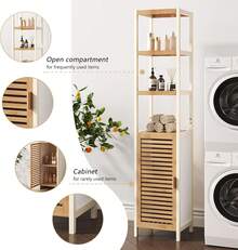 PERRTWDLF Shelves With Simple Design, Hallway Shelves For Bathrooms, Bamboo, Homemade Shelves, Storage Shelves With 3 Compartments - 160*35*35 - Xem 6