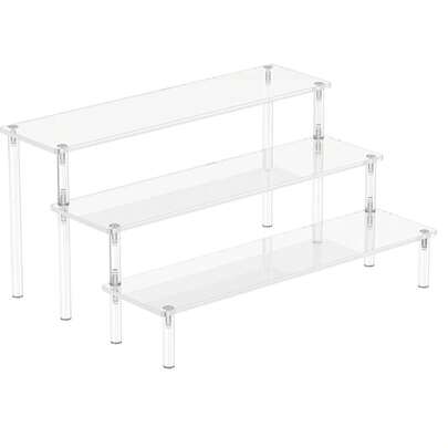 Acrylic Display Risers, 3 Tier Perfume Organizer Stand, Clear Cupcake Stand Holder, Large Shelf Risers For Figures, Dessert Shelves For Party, Riser Stand For Decoration And Organizer