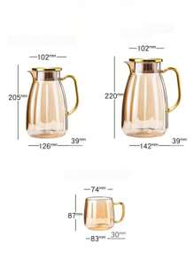 1pc Luxury Glass Cold Water Pot Set,Household High Temperature Boiling Water & Iced Tea Glass Kettle, Cucumber Shaped Water Pitcher