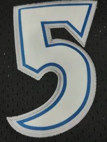 Camiseta de baloncesto azul con bordado de la letra "Minnesota" número 5 para hombres, diseño de cuello redondo sin mangas con ajuste holgado, adecuada para baloncesto, deportes, correr, fitness y otras ocasiones - Negro - Ver 5