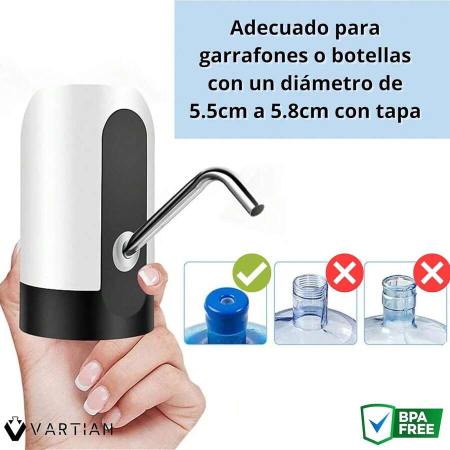 dispensador de agua,Bomba Eléctrica para Garrafón 20L - Automática de Alta Presión, Silenciosa y Portátil para Casa/Oficina/Negocio,Dispensador eléctrico de agua - Negro - Ver 1