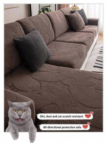 1 Stück Plüsch Jacquard rutschfeste Anti-Splash Sofasitzüberzug, weich und hautfreundlicher moderner Stil elastischer Sofahusse, geeignet für alle Jahreszeiten, hundesicher, passend für L-förmige Kombinations-Sofas und 1/2/3/4-Sitzer-Sofas (einzeln verkauft)