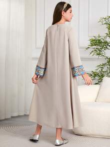 Tween Girls 迪拜印度尼西亚风格印花连衣裙 - 彩色 - 查看 2