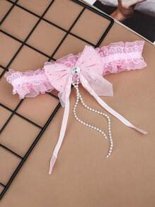 1pc Multi-Color New Bride Sexy Lace Leg Garter, Adjustable Lace Trim High-End Bridal Wedding Decoration Accessory