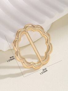 4 件装女士优质珍珠圆环围巾夹/衬衫纽扣，百搭时尚服装配饰 - 彩色 - 查看 5