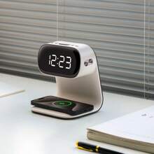 Alarm Clock With Wireless Charging, Dimmable Night Light, Snooze Function, Fast Charging,LED Display, Modern Bedside Clock, Suitable For Bedroom, Children, Teens, Adults, Unisens Gift