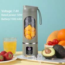 1500mAh USB Rechargeable Portable Milkshake Blender With LED Display, 12-Blade, Mini Juice Blender For Instant Nutrition