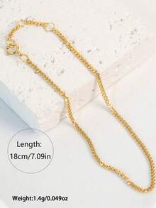 1pc 925 Sterling Silver Personalized Design Chain Bracelet, Suitable For Daily Wear - Yellow Gold - View 4