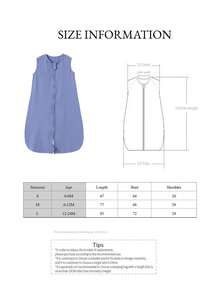 0.5托克100%纯棉针织婴儿睡袋，适合春、夏、秋季穿着，舒适透气，无袖设计，双向拉链，可作床上用品。