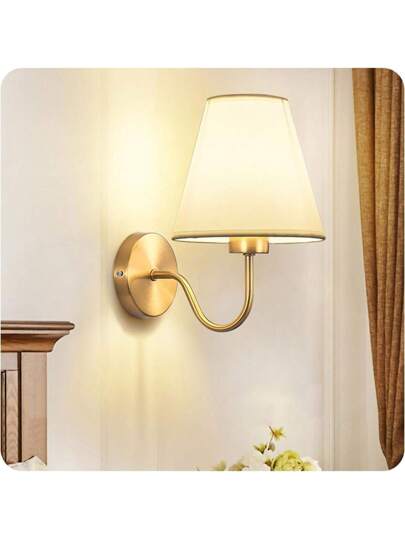 Pieces Set Of Gold/Black Wand Lamps, Moderne Lamp Retro Device, Fabric Lampshade, Bedside Lamp, Bedroom, Living Room, Corridor Entrance (Excluding Verlichting Source) view 3