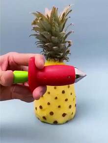 1 pieza Exprimidor de fresas de acero inoxidable, color rojo, herramienta de cocina fácil de usar para quitar los tallos sin esfuerzo - Rojo - Ver 9