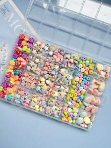1 盒/24 件时尚简约亮色 6 毫米/8 毫米玻璃珠果冻系列 DIY 珠宝项链手链工艺用品配件，A+B=2 盒套装